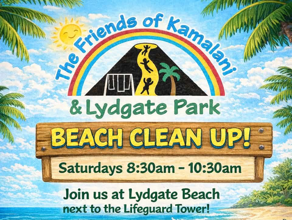 Friends of Kamalani & Lydgate Park Beach Clean Up flyer