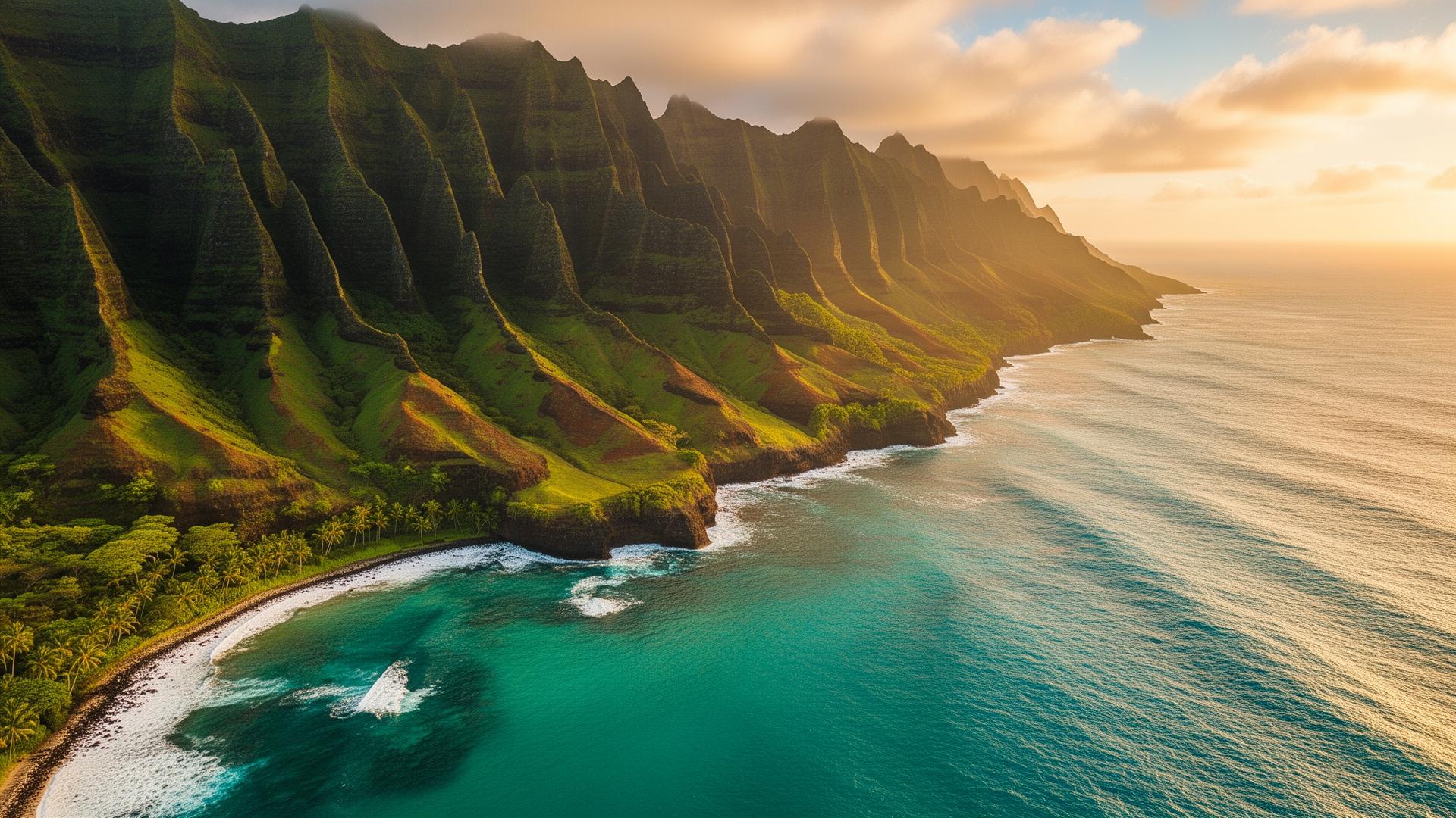 Kauai coastline at sunrise
