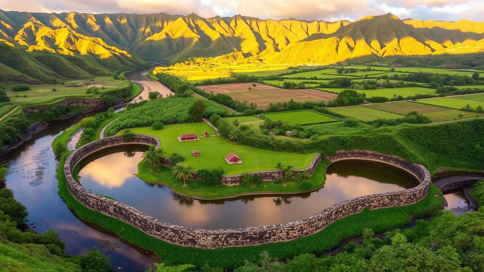 The ancient Menehune Fishpond (Alekoko) along the Huleia River, Kauai